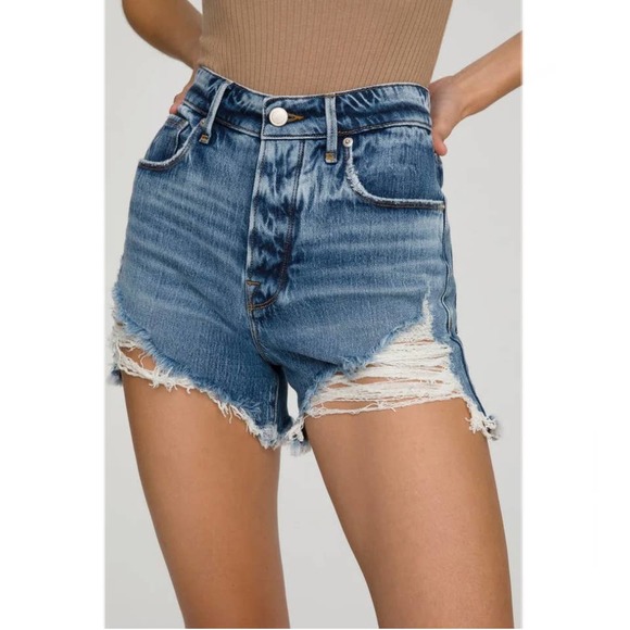 Good American Pants - Good American Bombshelle Jean Shorts Blue646 Size 24